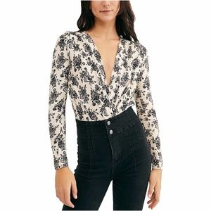 Free People Printed Turnt Bodysuit